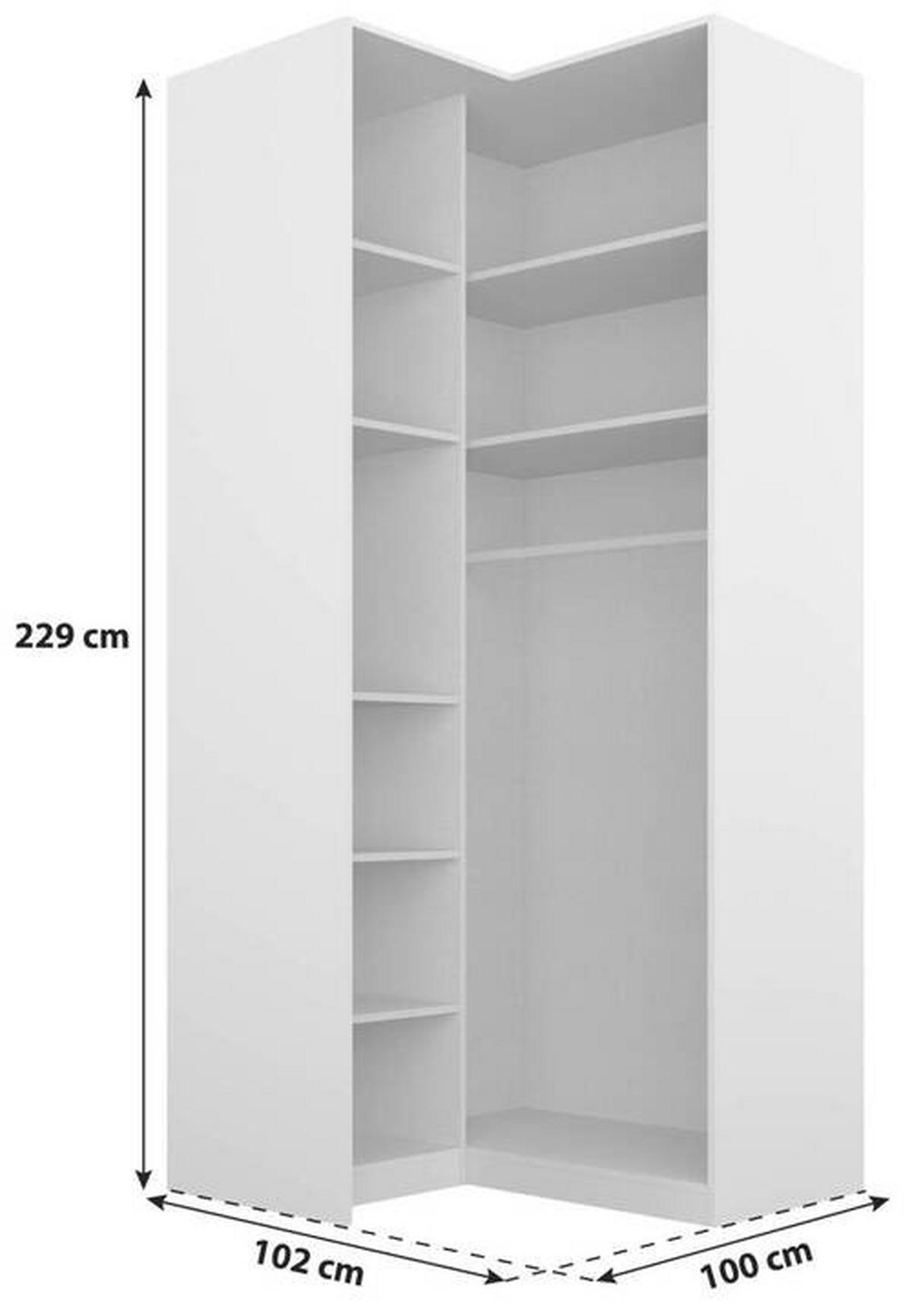 SAROK RUHÁSSZEKRÉNY - ezüst/alumínium színű, Modern, faalapú anyag (100/229/102cm) - Rauch Möbel