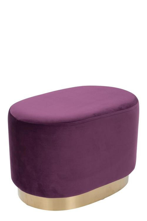 HOCKER Samt Kiefer Violett  - Violett/Goldfarben, Basics, Holz/Textil (35,5/43/55cm) - Kayoom
