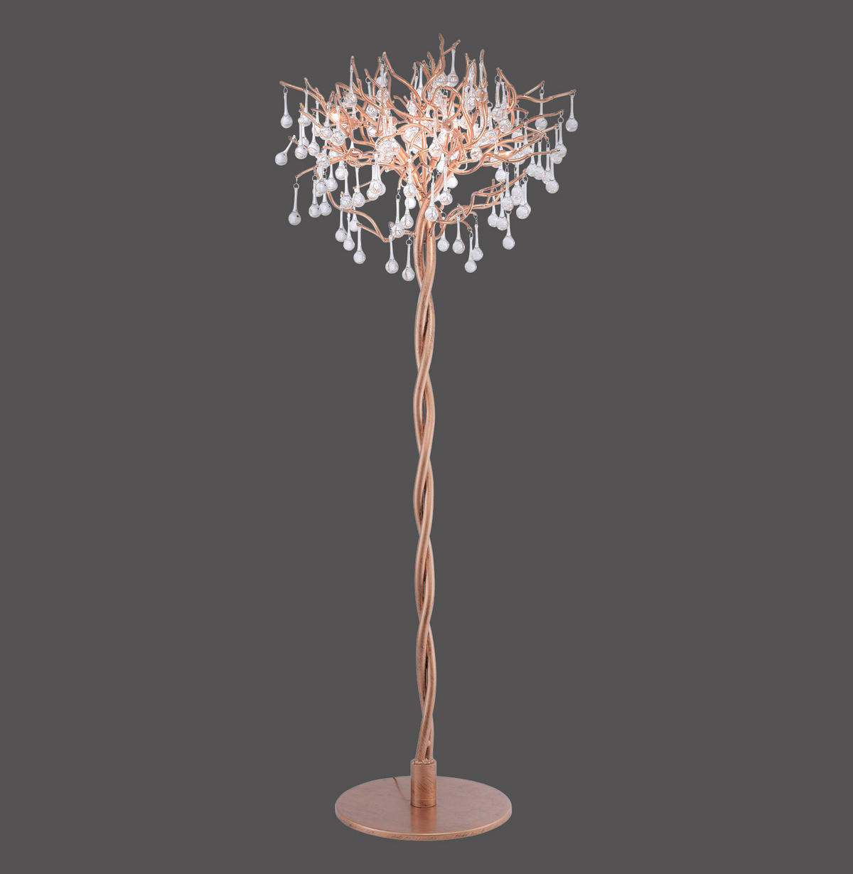 STOJACÍ LAMPA, 70/70/180 cm - barvy mosazi, Lifestyle, kov/sklo (70/70/180cm) - Paul Neuhaus