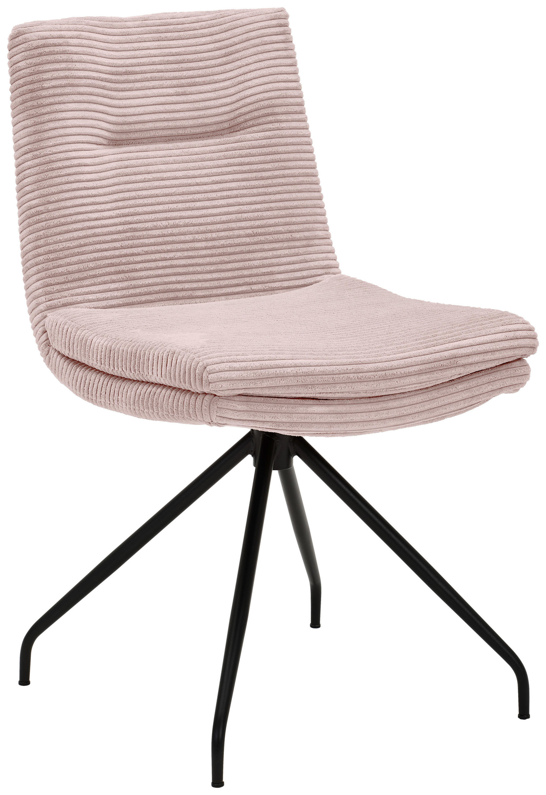 STUHL - Hellrosa/Schwarz, Design, Textil/Metall (50/85/64cm) - Musterring
