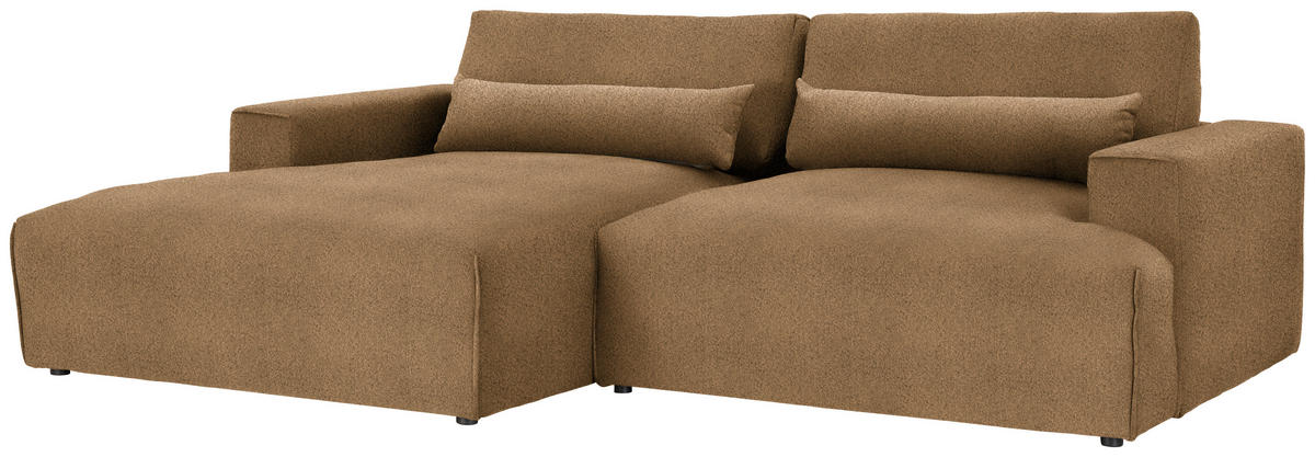 ECKSOFA Chenille Braun  - Schwarz/Braun, Design, Kunststoff/Textil (187/268cm) - Stylife