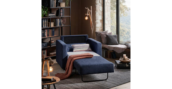 SCHLAFSESSEL Webstoff Dunkelblau    - Schwarz/Dunkelblau, KONVENTIONELL, Textil (104/85/90cm) - Xora