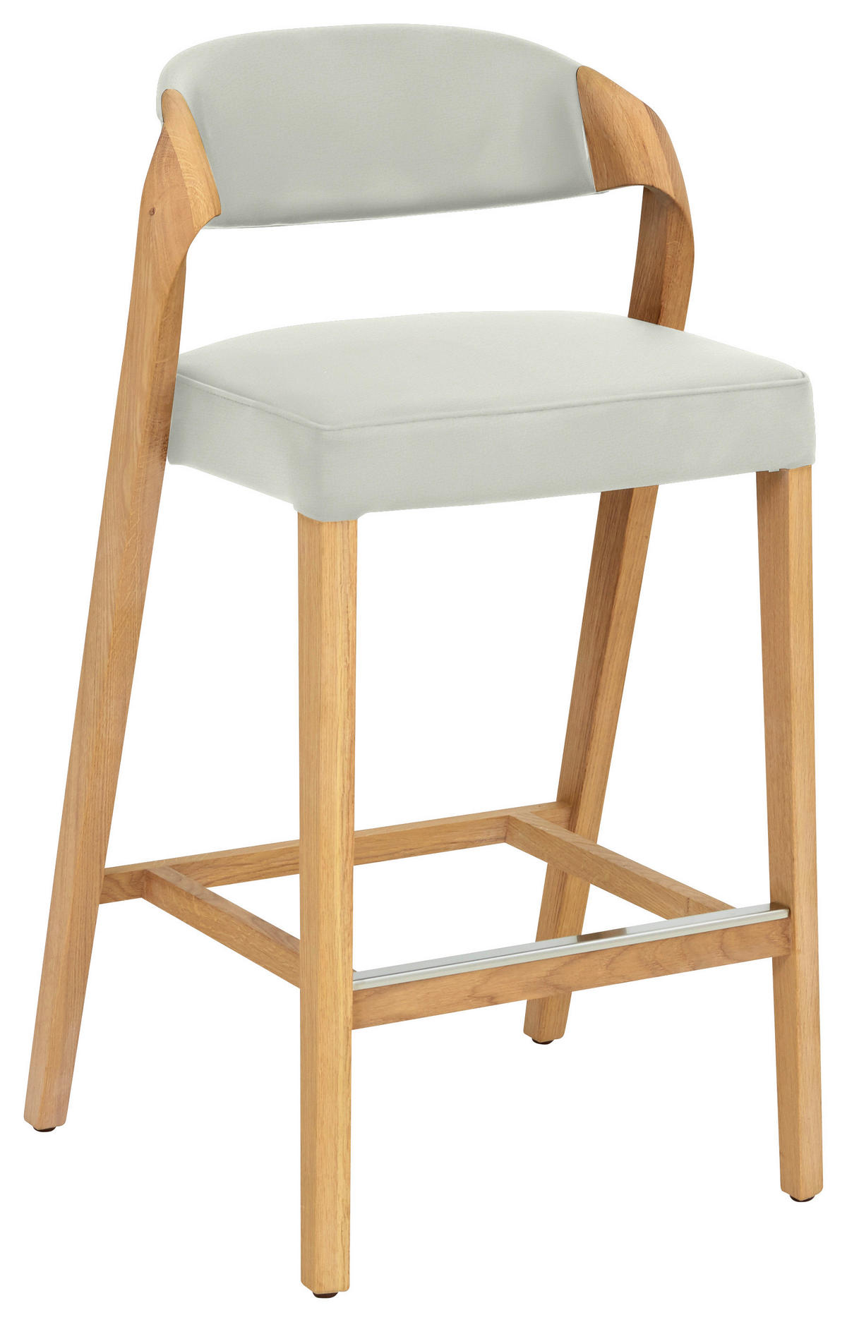 TRESENSTUHL in Weiß, Wildeiche  - Wildeiche/Weiß, Natur, Leder/Holz (51/93/49cm) - Voglauer