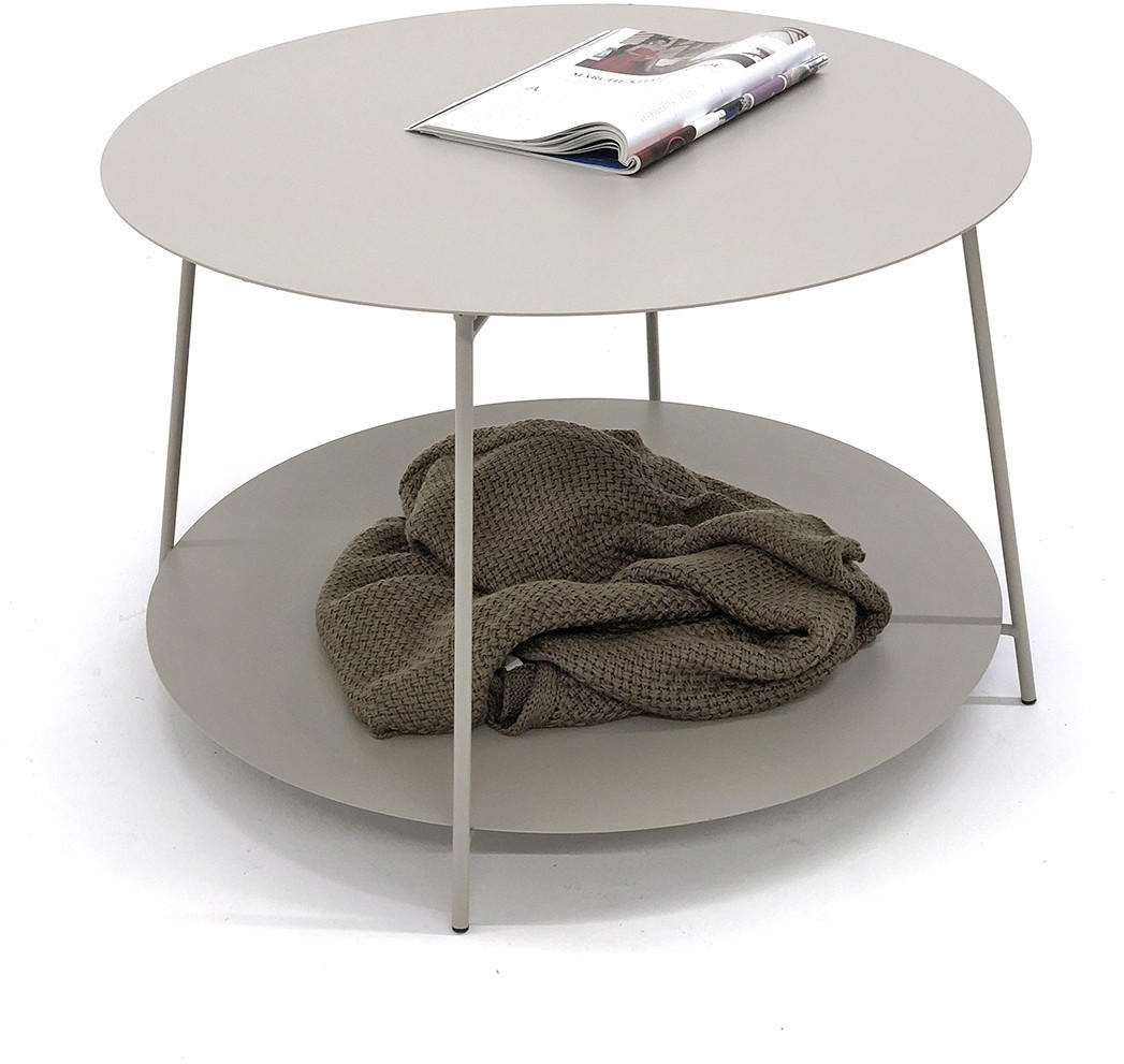 BEISTELLTISCH 65/65/40 cm Hellgrau rund  - Hellgrau, Trend, Metall (65/65/40cm)