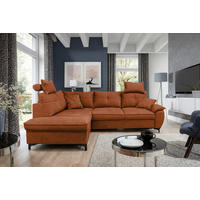 ECKSOFA SOLEI Rot Chenille Zierkissen, Bettkasten, Kopfstütze  - Rot/Schwarz, Design, Kunststoff/Textil (203/265cm) - MID.YOU