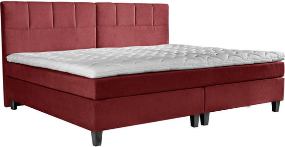 BOXSPRINGBETT 240/200 cm  in Rot  - Wengefarben/Rot, Trend, Holz/Textil (240/200cm) - Esposa