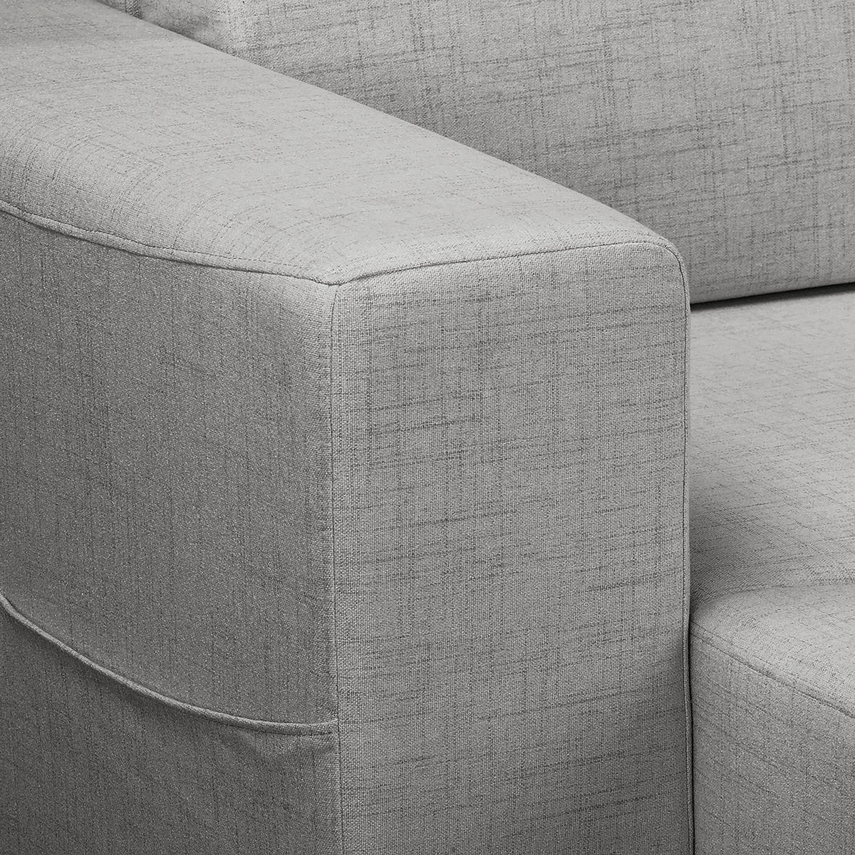 ECKSOFA Bella Grau Textilgeflecht  - Wengefarben/Grau, Design, Holz/Textil (257/174cm) - Livetastic
