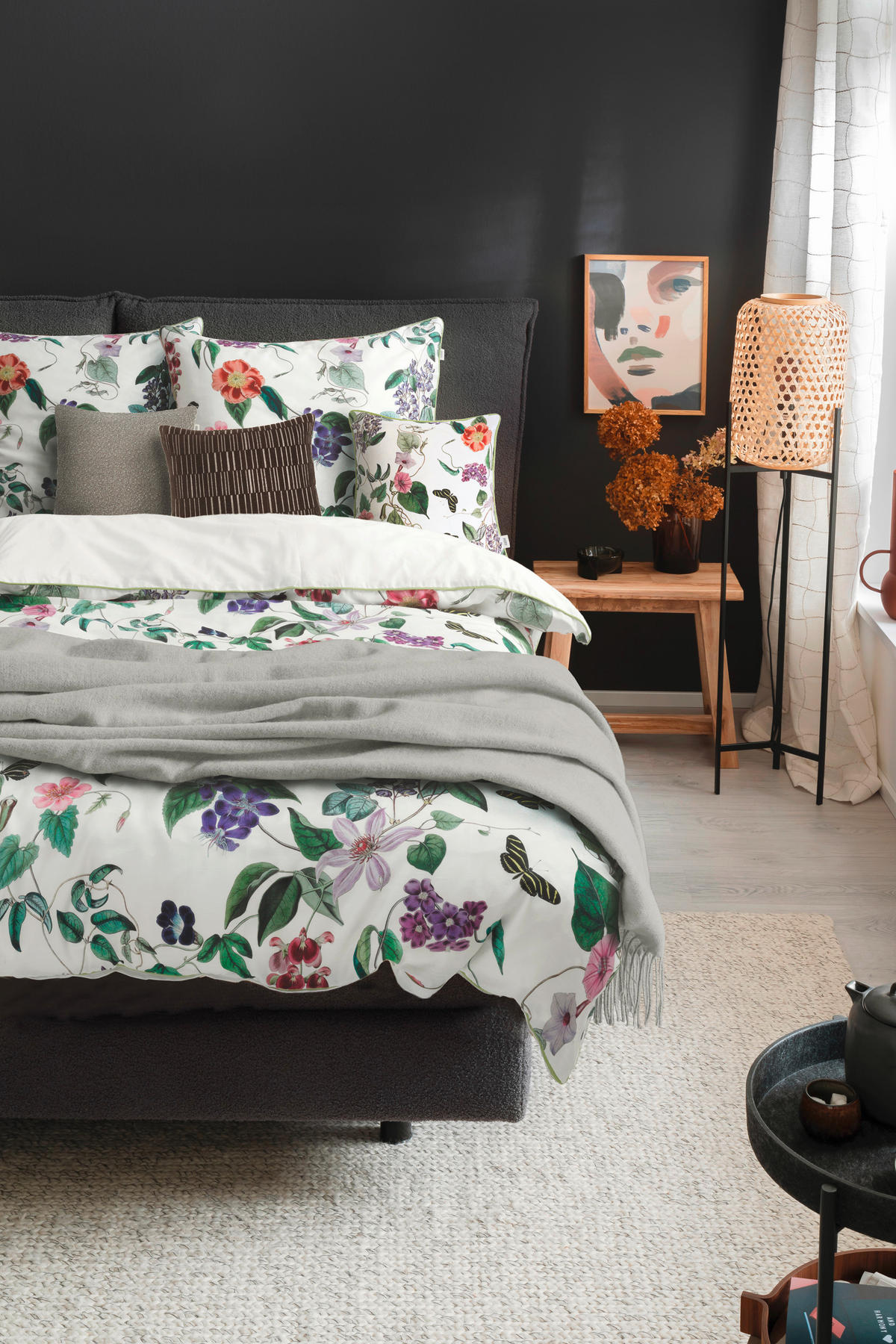 WENDEBETTWÄSCHE SW-Blossom Satin 155/220 cm  - Multicolor/Creme, Basics, Textil (155/220cm) - Schöner Wohnen