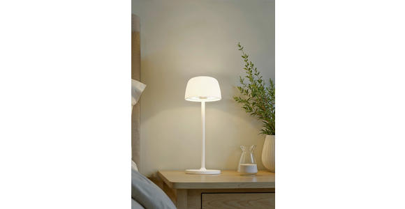 AKKU-TISCHLEUCHTE Las Vegas 10,5/27 cm  - Transparent/Weiß, Design, Kunststoff/Metall (10,5/27cm) - Novel