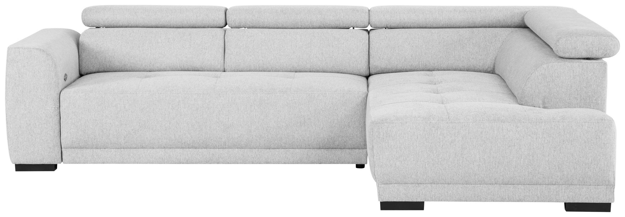 ECKSOFA in Struktur Silberfarben  284/205 cm  - Silberfarben/Schwarz, Design, Kunststoff/Textil (284/205cm) - Xora