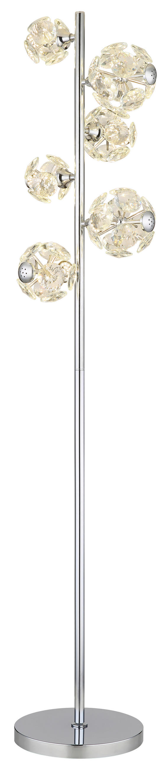STOJEČA LED-SVETILKA  VIRINA //3000 K// - barve kroma/prosojno, Konvencionalno, kovina/umetna masa (38/28/155cm) - Globo