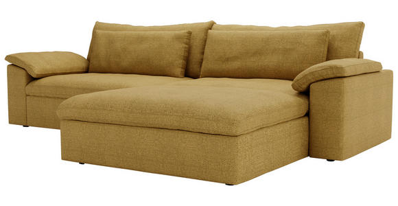 ECKSOFA  in Webstoff Currygelb  306/198 cm  - Currygelb/Schwarz, MODERN, Kunststoff/Textil (306/198cm) - Carryhome