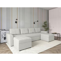 WOHNLANDSCHAFT TERMOLI Beige Jacquard  - Beige/Schwarz, Design, Kunststoff/Textil (155/296/155cm) - MID.YOU