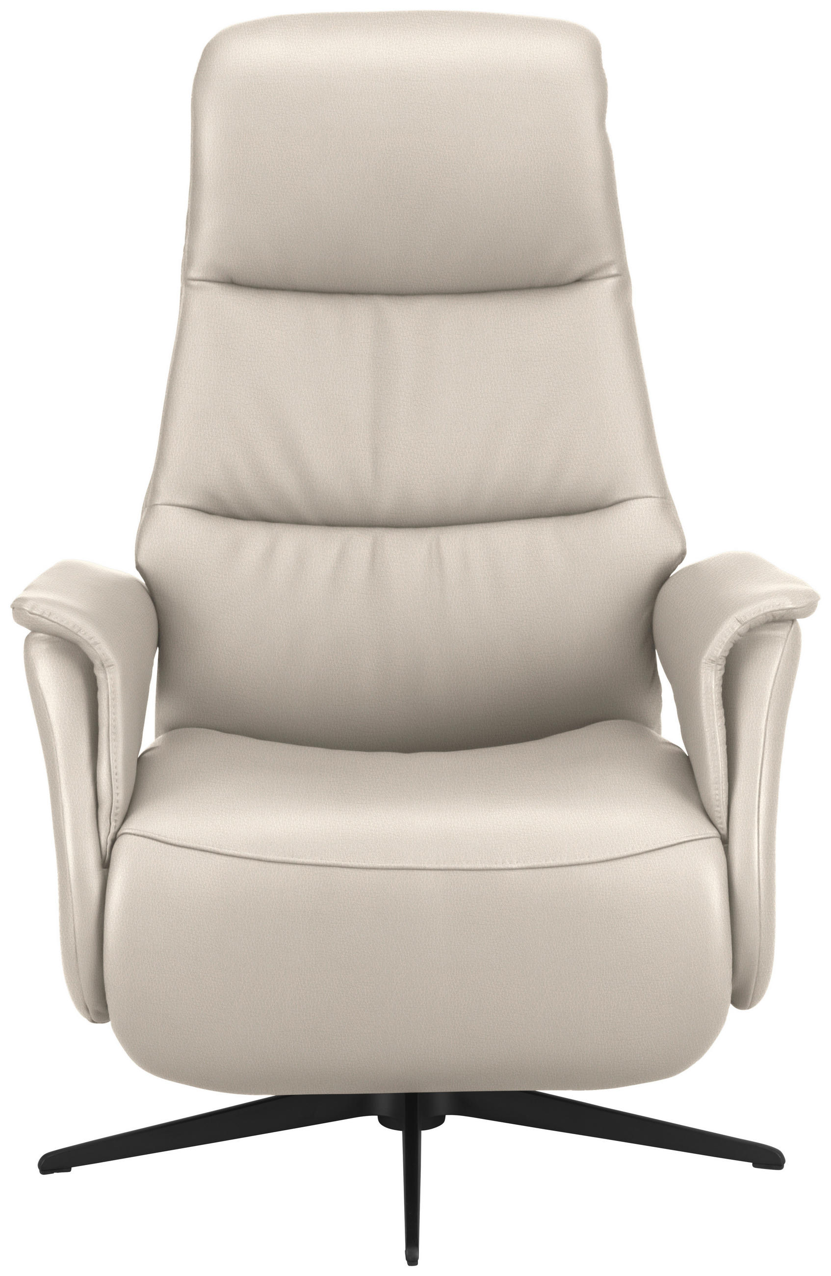 RELAXSESSEL Echtleder    - Creme/Schwarz, Design, Leder/Metall (74/105/83cm) - Welnova