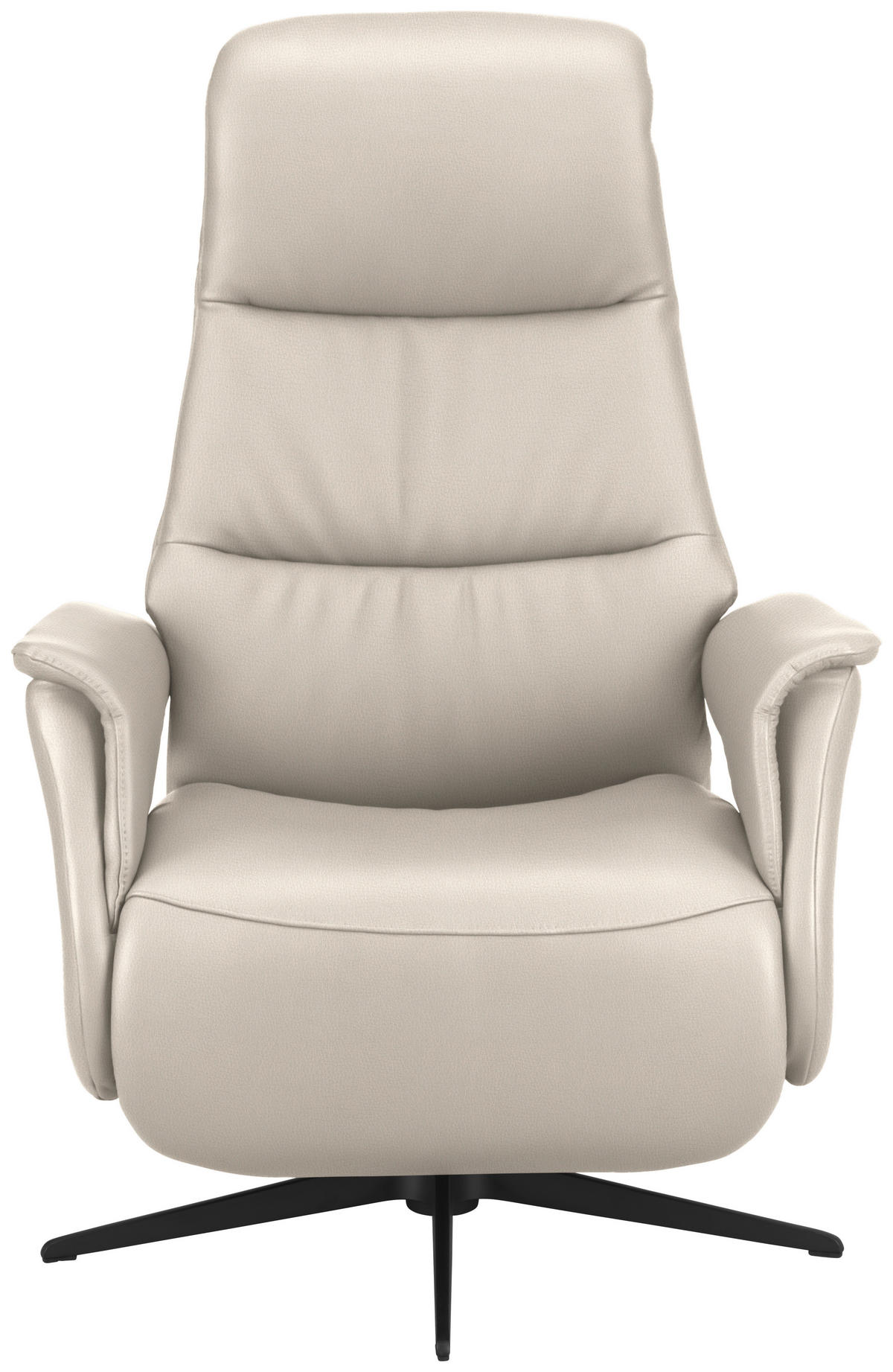 RELAXSESSEL Echtleder    - Creme/Schwarz, Design, Leder/Metall (74/105/83cm) - Welnova