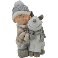 FIGÚRKA – DIEŤA - hnedá/sivá, Lifestyle, textil/kameň (24,5/37,5/23cm) - X-Mas