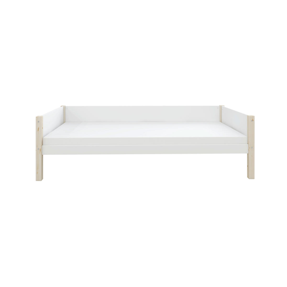 BETT 90/200 cm,  in Weiß, Kieferfarben, Rollrost  - Weiß/Kieferfarben, MODERN, Holz (90/200cm) - Chameo