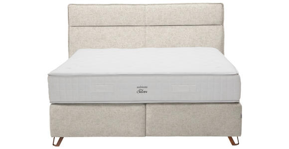 BOXSPRINGBETT 200/200 cm  in Beige  - Beige/Kupferfarben, KONVENTIONELL, Textil/Metall (200/200cm) - Ambiente