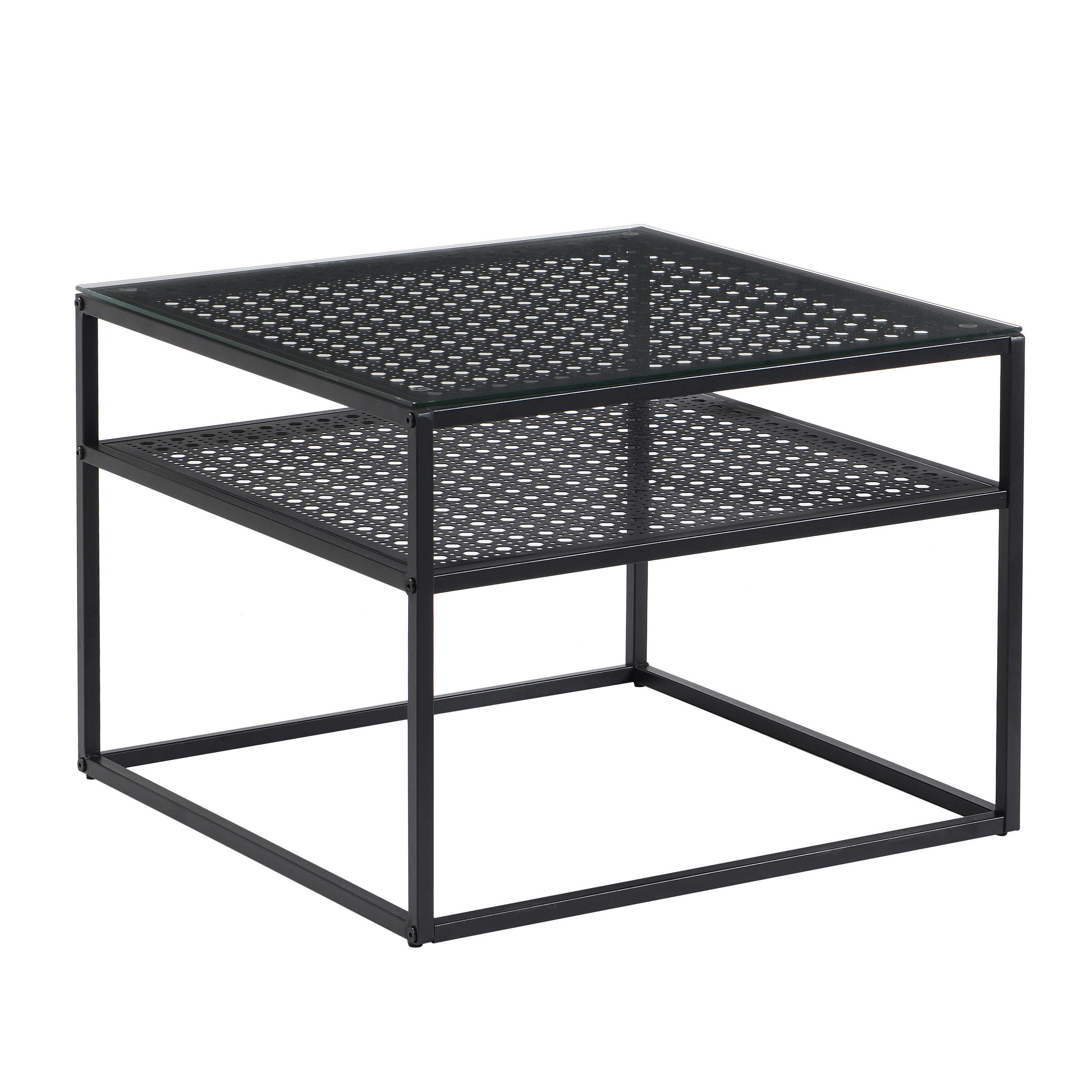 COUCHTISCH in Glas 60/60/45 cm  - Schwarz, Design, Glas/Metall (60/60/45cm) - MID.YOU