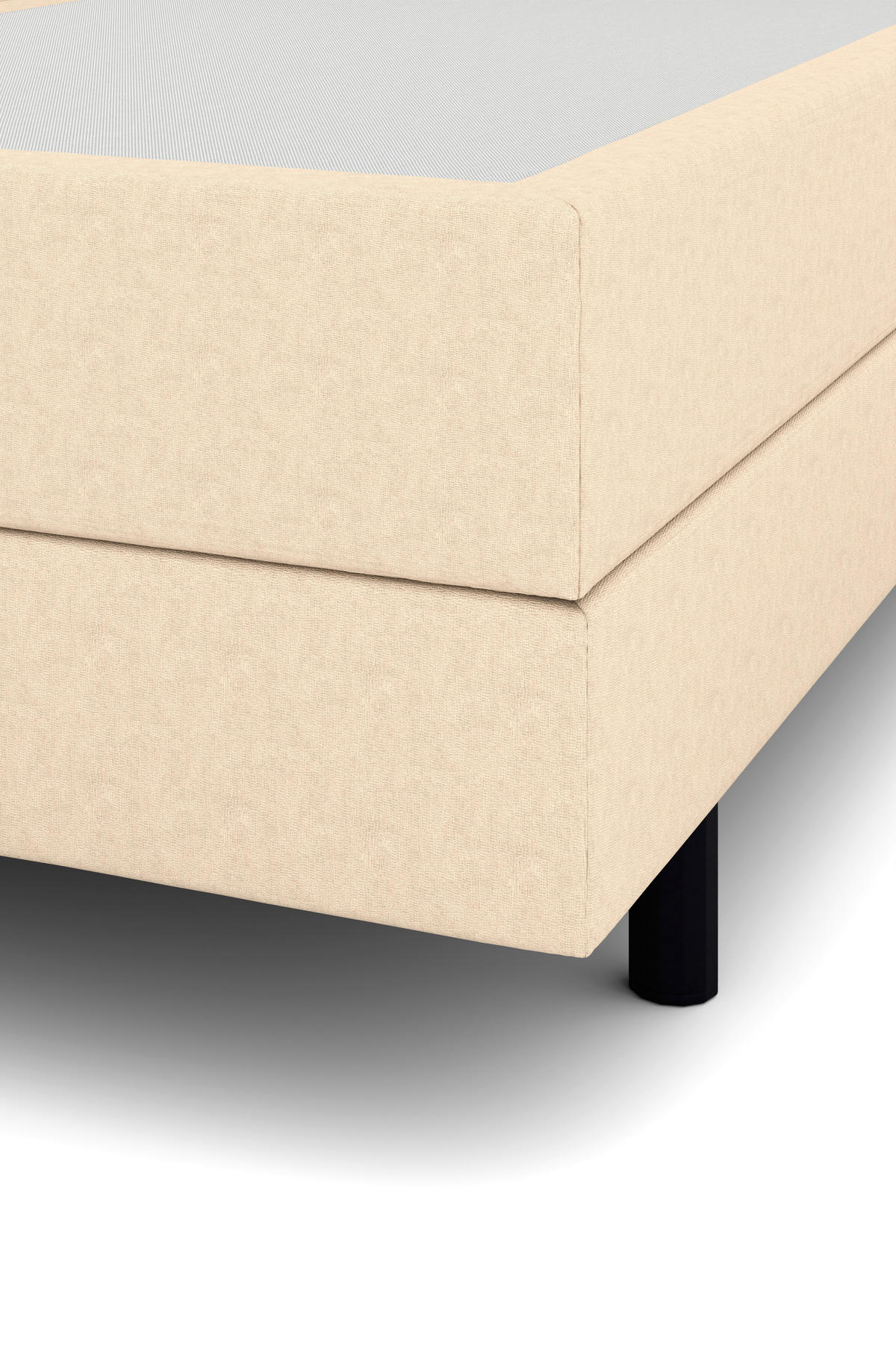 BOXSPRINGBETT 200/200 cm  in Beige  - Beige/Schwarz, KONVENTIONELL, Holzwerkstoff/Kunststoff (200/200cm) - Musterring
