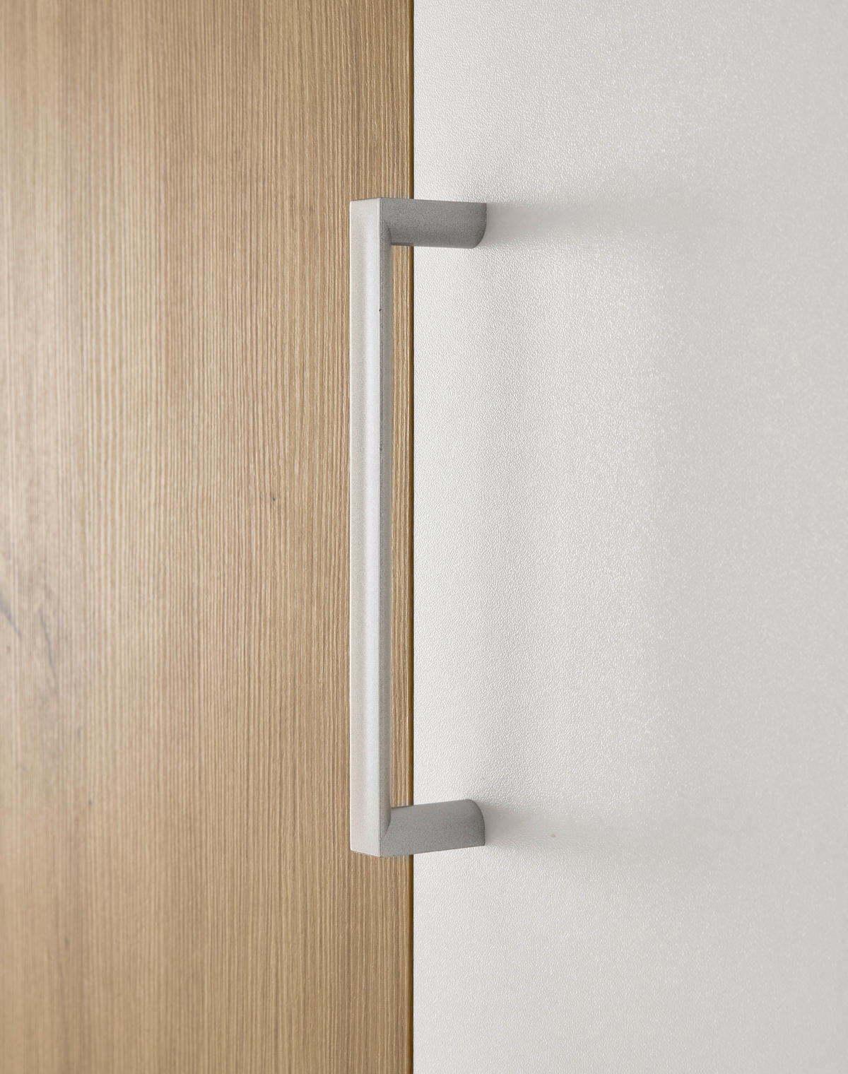 DREHTÜRENSCHRANK 120/195/55 cm 3-türig Weiß, Eiche Artisan  - Alufarben/Weiß, ROMANTIK / LANDHAUS, Glas/Holzwerkstoff (120/195/55cm) - P & B
