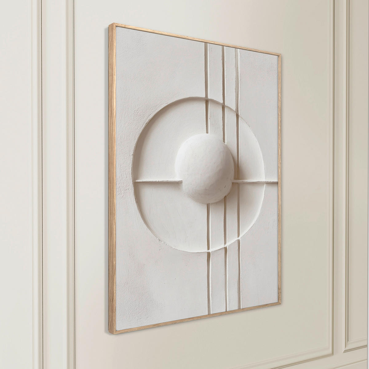 LEINWANDBILD Abstraktes 70/100 cm  - Beige/Weiß, Basics, Holz/Textil (70/100cm)