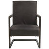 SESSEL in Lederlook, Mikrofaser Anthrazit  - Dunkelgrau/Anthrazit, KONVENTIONELL, Textil/Metall (62/84/70cm) - MID.YOU