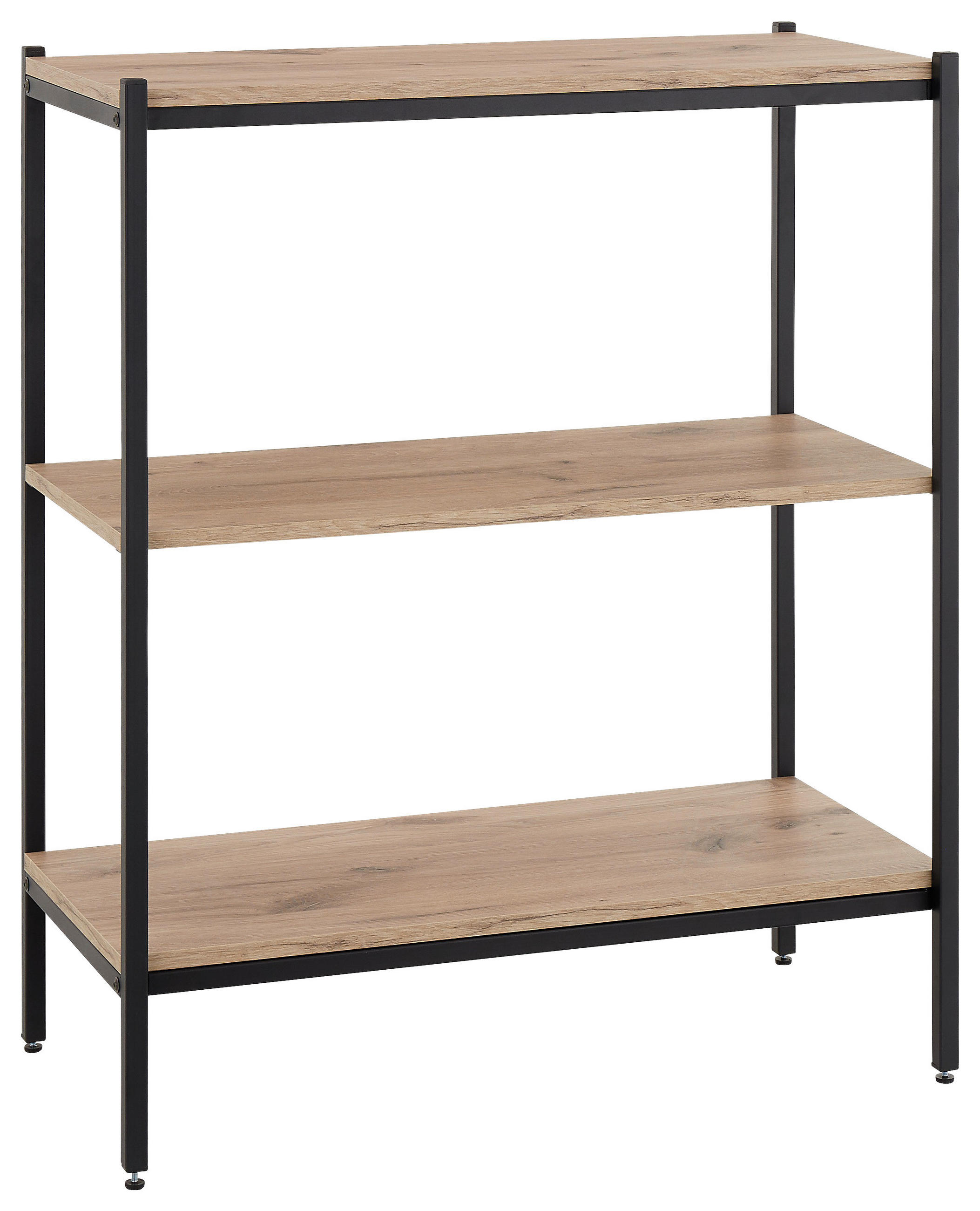 STANDREGAL 80/95/40 cm Schwarz, Eichefarben - Eichefarben/Schwarz, Basics, Holzwerkstoff/Metall (80/95/40cm) - MID.YOU