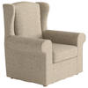 OHRENSESSEL in Flachgewebe Hellbraun  - Hellbraun/Edelstahlfarben, Design, Textil/Metall (88/105/90cm) - Livetastic