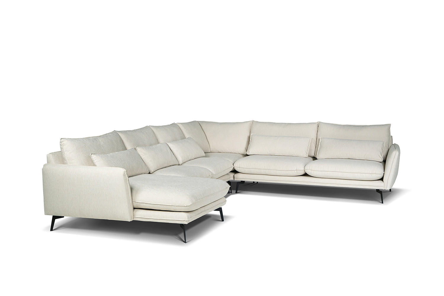 SOFFA i beige  - beige/svart, Klassisk, metall/trä (384/90/324/160cm) - Best Price