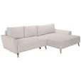 ECKSOFA in Webstoff Weiß  - Buchefarben/Weiß, KONVENTIONELL, Holz/Textil (294/169cm) - Carryhome