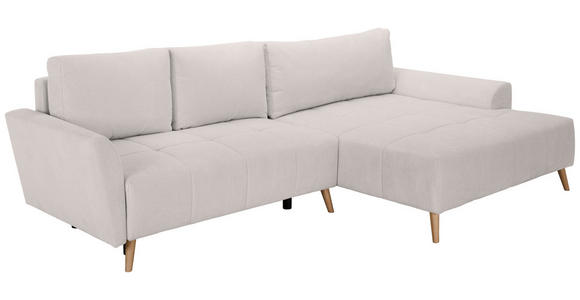 ECKSOFA in Webstoff Weiß  - Buchefarben/Weiß, KONVENTIONELL, Holz/Textil (294/169cm) - Carryhome