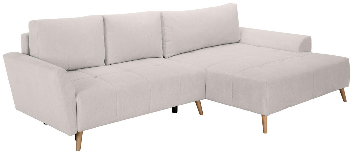 ECKSOFA in Webstoff Weiß  - Buchefarben/Weiß, KONVENTIONELL, Holz/Textil (294/169cm) - Carryhome