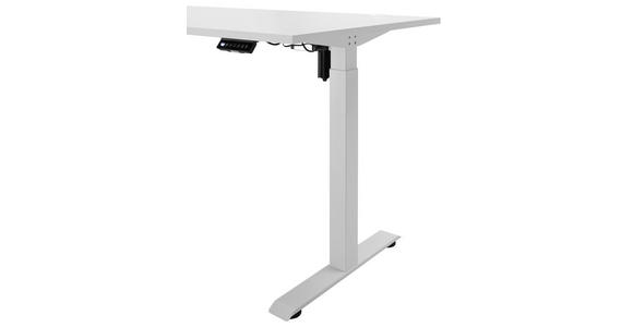 SCHREIBTISCH höhenverstellbar, Kabeldurchlass, Memoryschalter - Weiß, MODERN, Holzwerkstoff/Metall (160/77/72-120cm) - Carryhome