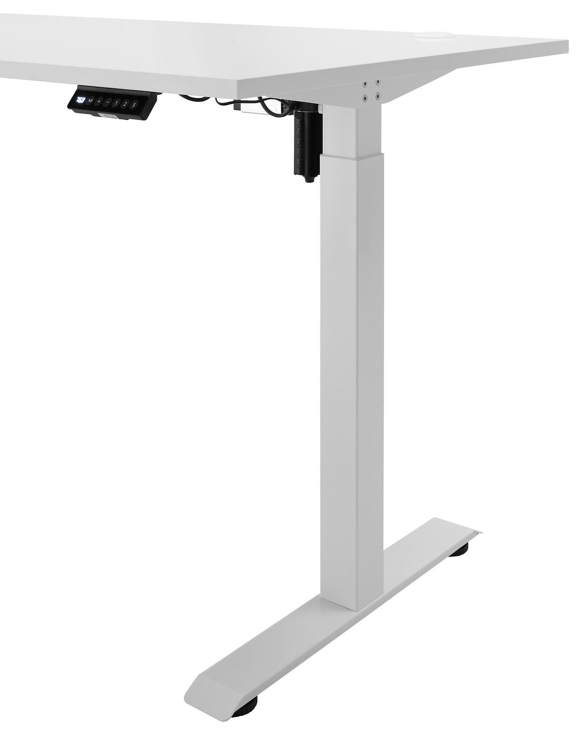MASĂ DE SCRIS in material pe bază de lemn  - alb, Modern, metal/material pe bază de lemn (160/77/72-120cm) - Carryhome