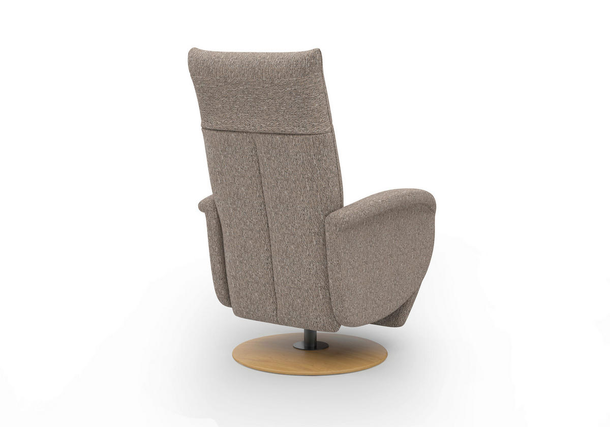 RELAXSESSEL GLENDALE E Chenille Kopfteilverstellung, Rücken echt    - Eichefarben/Cappuccino, KONVENTIONELL, Holzwerkstoff/Textil (75/112/82cm) - Sit & More