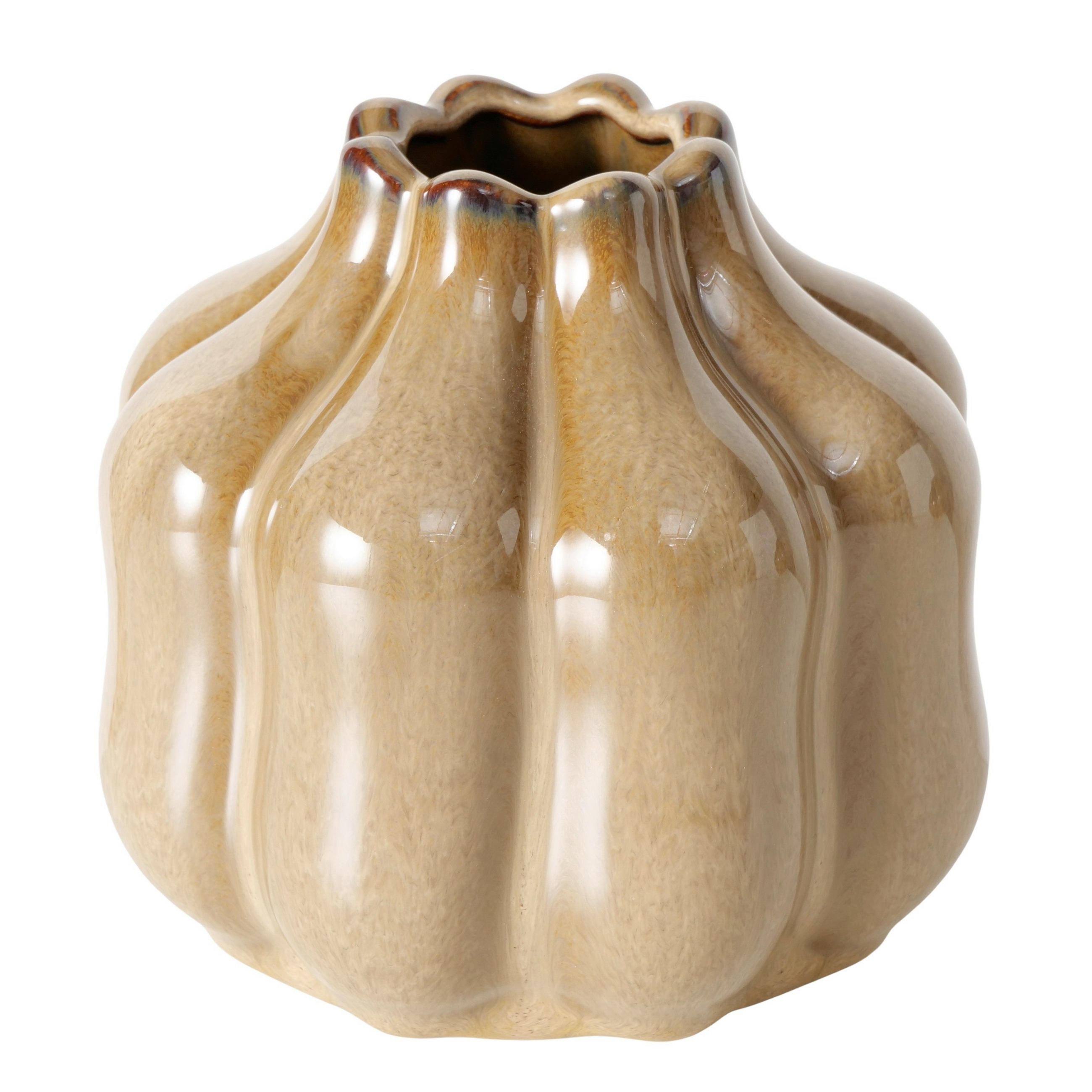 VÁZA  - világosbarna, Design, kerámia (12,5/11,3cm)