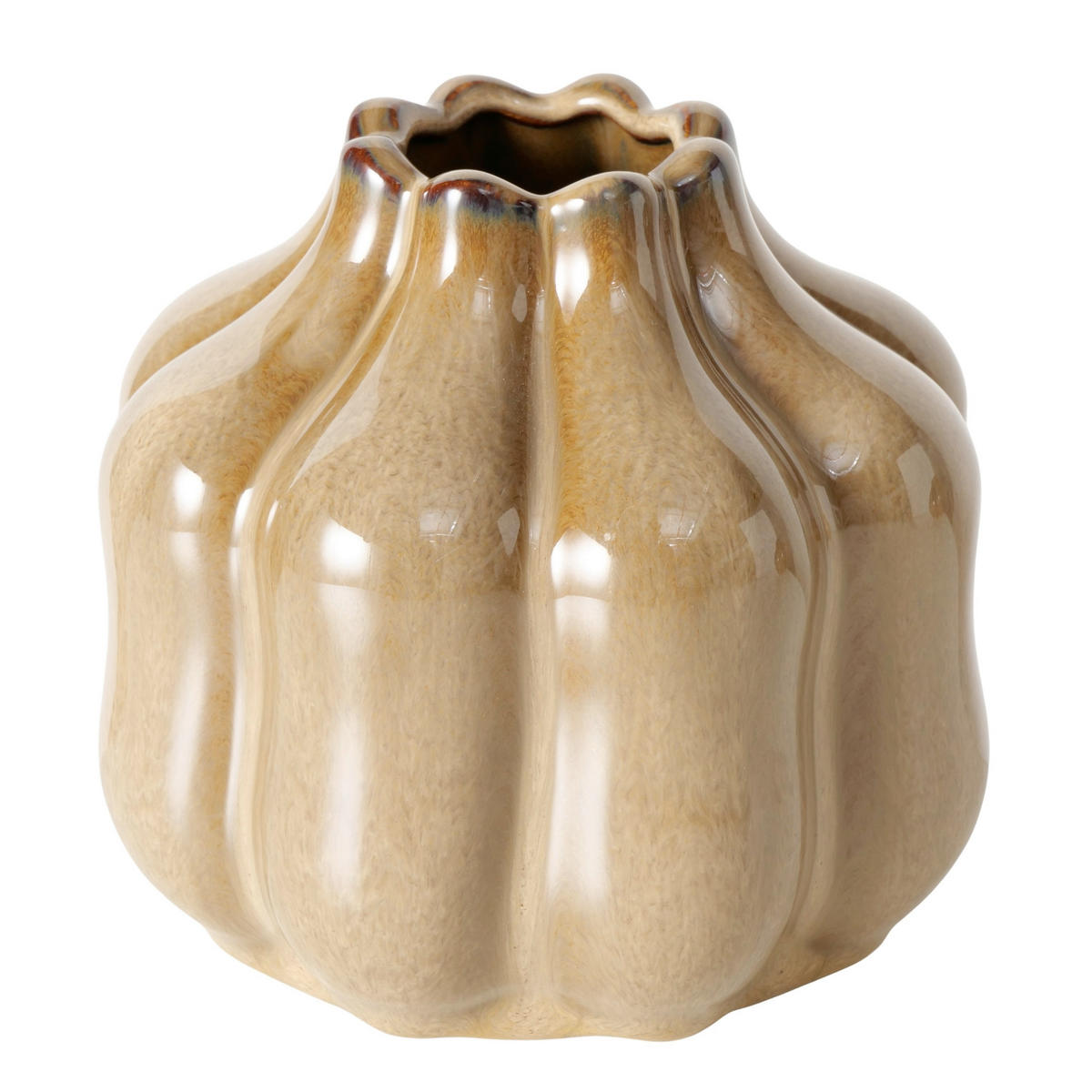 VÁZA  - világosbarna, Design, kerámia (12,5/11,3cm)