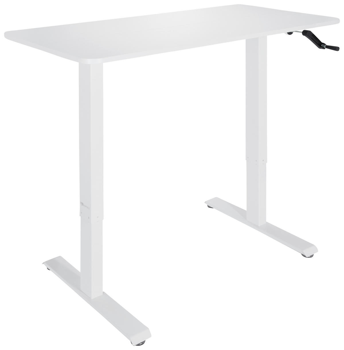 SKRIVBORD  i vit  - vit, Modern, metall/trämaterial (120/74/60cm) - MID.YOU