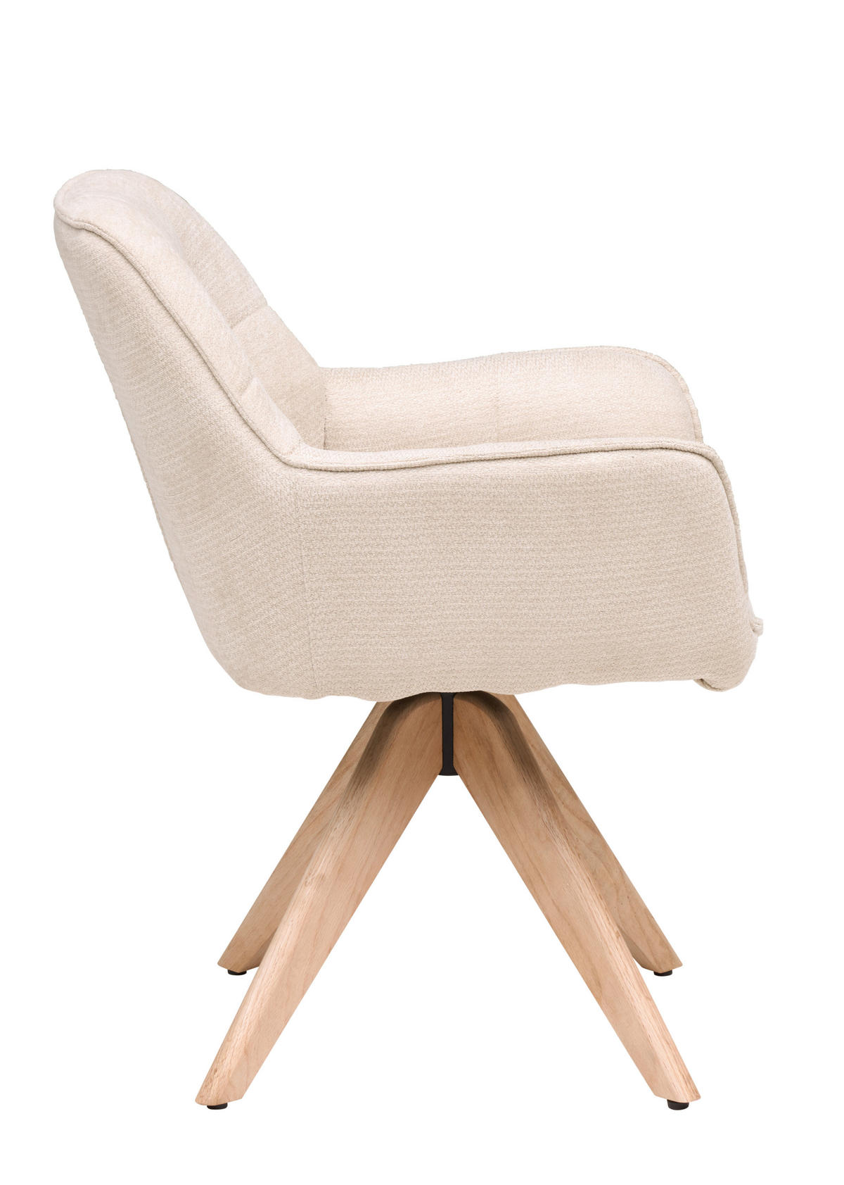 ARMLEHNSTUHL  Sitzfläche 360° drehbar Chenille  - Eichefarben/Beige, Basics, Holz/Textil (64/85/62cm) - Livetastic