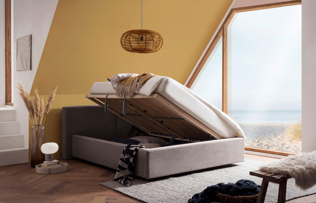 POLSTERBETT 140/200 cm  in Taupe  - Taupe, Basics, Holz/Textil (140/200cm) - Xora