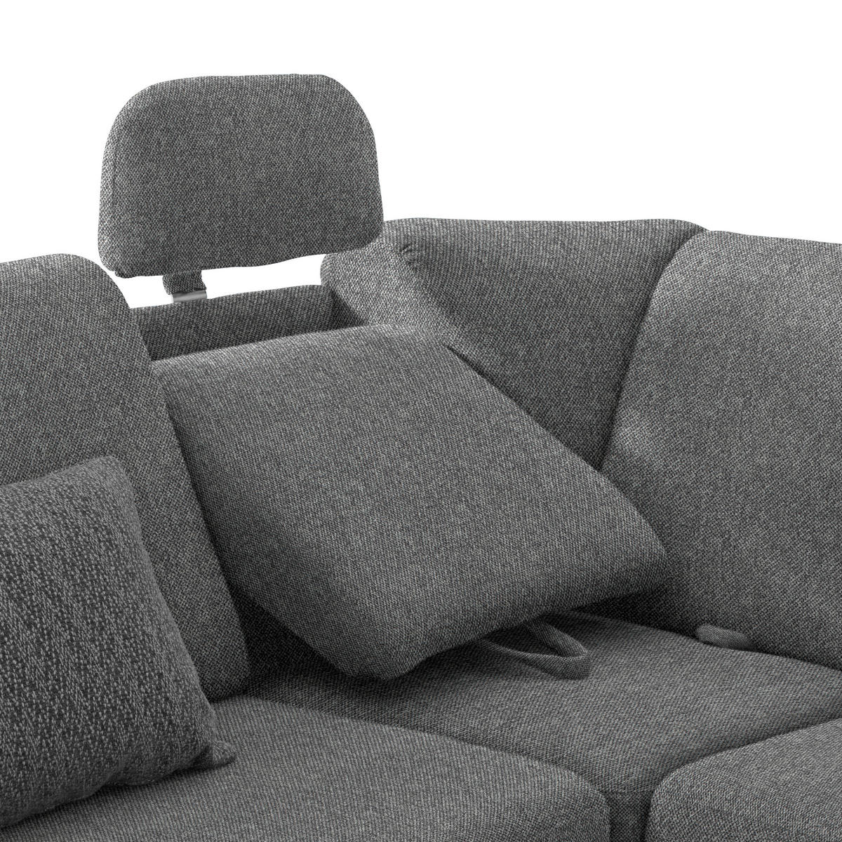 WOHNLANDSCHAFT in Chenille Grau  - Alufarben/Grau, KONVENTIONELL, Kunststoff/Textil (236/323/158cm) - Sedda