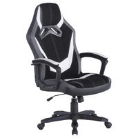 GAMINGSTUHL  in Lederlook, Mikrofaser Grau, Schwarz, Weiss  - Weiss/Schwarz, Design, Kunststoff/Textil (64,5/112-122/69cm) - Livetastic