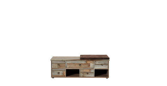 GARDEROBENBANK Braun - Zinkfarben/Schwarz, Trend, Textil/Metall (130/47/40cm) - Carryhome