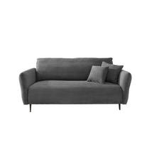 3-SITZER-SOFA Cord Grau  - Schwarz/Grau, Design, Textil/Metall (201/97/102cm) - Livetastic