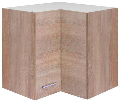 ECKOBERSCHRANK 60/54,8/32 cm in Weiß, Sonoma Eiche - Alufarben/Weiß, KONVENTIONELL, Holzwerkstoff/Kunststoff (60/54,8/32cm) - FlexWell