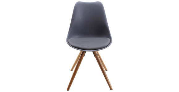 STUHL in Kunststoff, Textil Grau, Naturfarben - Naturfarben/Grau, Design, Holz/Kunststoff (48,5/85/55cm) - Xora