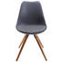 STUHL Lederlook Grau, Naturfarben - Naturfarben/Grau, LIFESTYLE, Holz/Kunststoff (48,5/85/55cm) - Xora