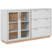 SIDEBOARD  in 161/94/40 cm  - Beige/Grau, KONVENTIONELL, Glas/Holzwerkstoff (161/94/40cm) - Livetastic