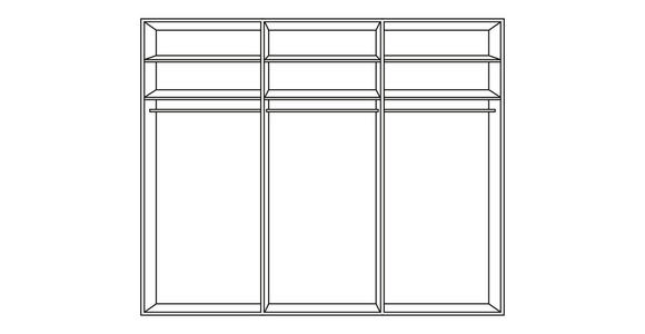 SCHWEBETÜRENSCHRANK  in Eichefarben  - Eichefarben/Alufarben, Design, Holzwerkstoff/Metall (249/222/68cm) - Moderano